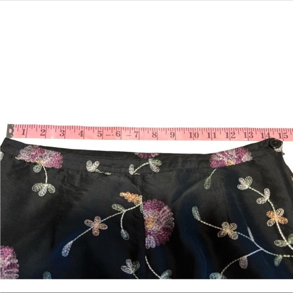 Vintage Anne Carson Silk Embroidered Vintage 2-piece Crop Pant and Tank, Size 10 - Picture 4 of 10